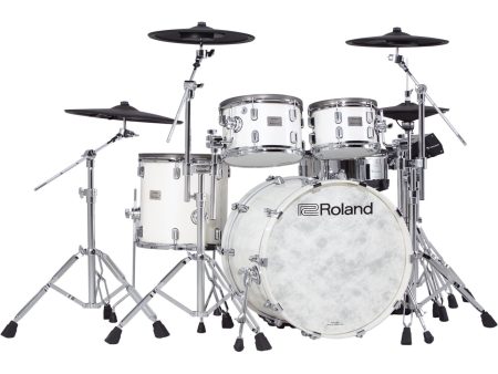 Roland VAD706-2PW V-Drums Acoustic Design Electronic Drum Set - Pearl White Finish Hot on Sale