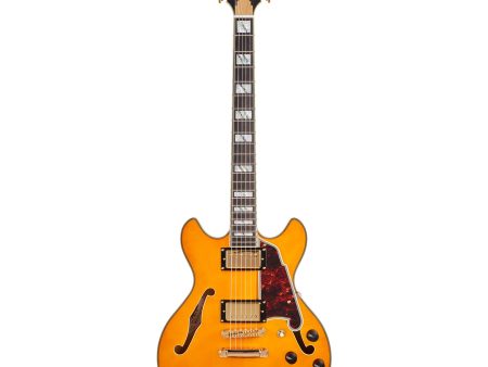 D’Angelico Excel Mini DC Semi-Hollow Electric Guitar, Vintage Natural Supply