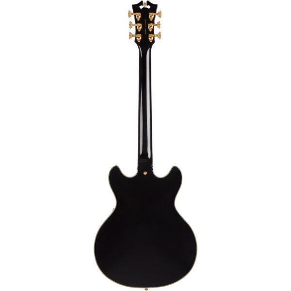 D Angelico Excel Mini Double Cutaway with Stop-Bar Tailpiece, Black For Sale