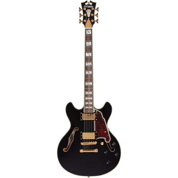 D Angelico Excel Mini Double Cutaway with Stop-Bar Tailpiece, Black For Sale