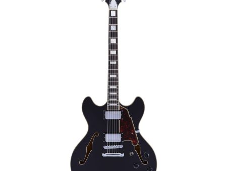 D’Angelico Premier DC Electric Guitar with Stopbar Tailpiece, Black Flake on Sale