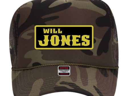 Will Jones - Patch Logo Trucker Hat: Camo Online Sale