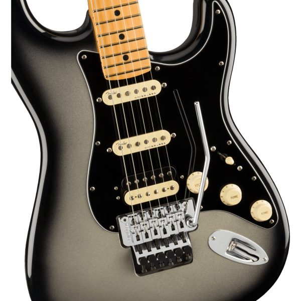 American Ultra Luxe Stratocaster Floyd Rose HSS Electric Guitar, Silverburst Discount