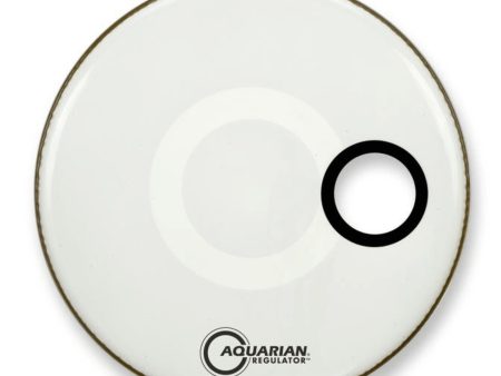 Aquarian RSM18WH 18  Regulator Resonant White Bass Drum Head with Port Hole on Sale