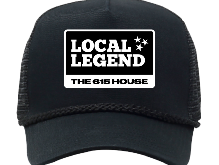 THE 615 HOUSE - Local Legend Embroidery Patch Corded Hat: Black For Cheap