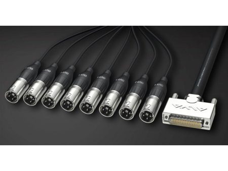 Alva AO25-8XPRO10 Analog Multi-Core Cable, D-Sub25 Male to 8 x XLR Male, 10m Fashion