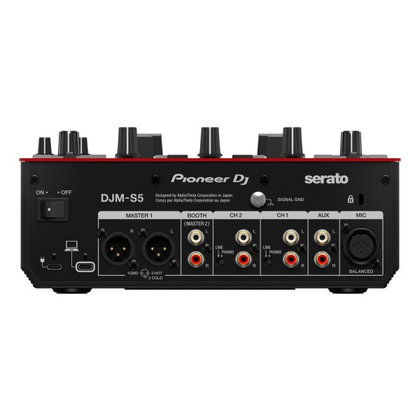 Pioneer DJ DJM-S5 Scratch-Style 2-Channel DJ Mixer for Serato DJ Pro, Professional Audio Equipment Interface Switcher - Gloss Red Fashion