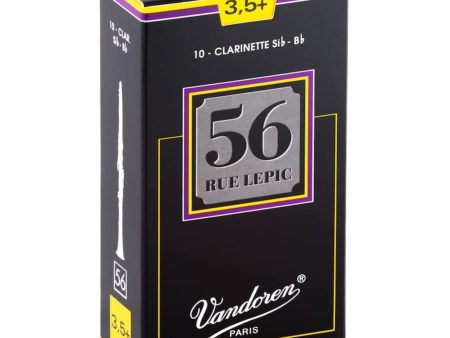 Vandoren Bb Clarinet 56 Rue Lepic Reeds Strength #3.5+; Box of 10 on Sale