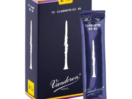 Vandoren Bb Clarinet Traditional Reeds Strength #2.5; Box of 10 Fashion