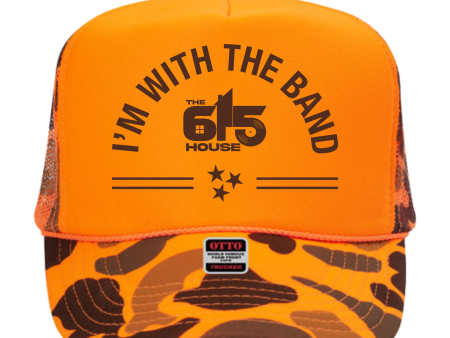 THE 615 HOUSE - I m With The Band Hat: Neon Orange Camo Online