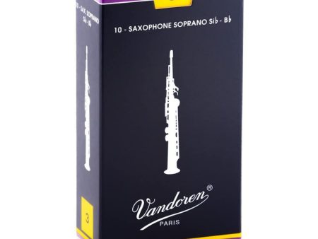 Vandoren Soprano Saxophone Traditional Reeds Strength #3; Box of 10 Supply