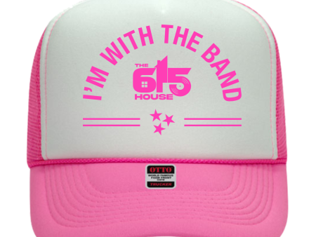 THE 615 HOUSE - I m With The Band Hat: Neon Pink White Cheap