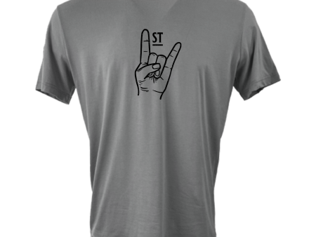 Musicians First Apparel Co.  Rock On  Logo T-Shirt: Solid Gray Hot on Sale