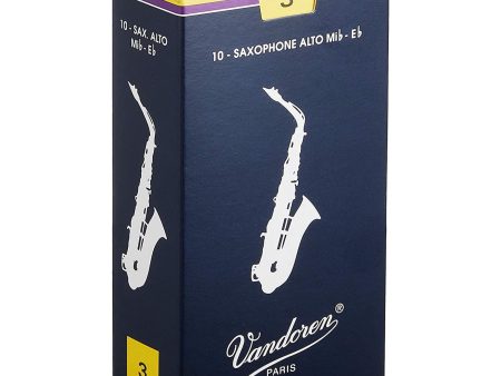 Vandoren Alto Saxophone Traditional Reeds Strength #3; Box of 10 Hot on Sale