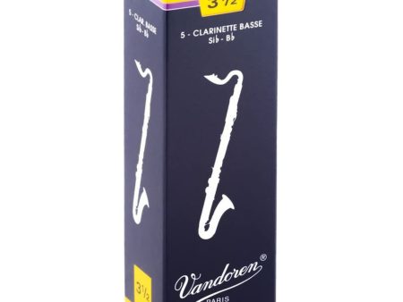 Vandoren Bass Clarinet Traditional Reeds Strength #3.5; Box of 5 Online now