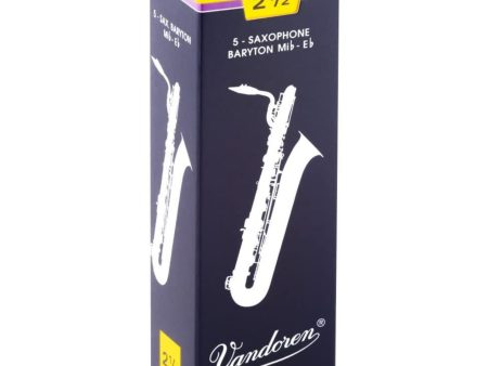 Vandoren Baritone Saxophone Traditional Reeds Strength #2.5; Box of 5 Online