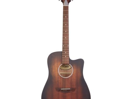 D Angelico Premier Bowery LS Dreadnought CE, Aged Mahogany Online Hot Sale