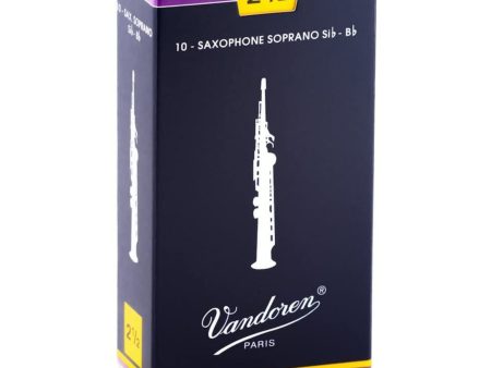 Vandoren Soprano Saxophone Traditional Reeds Strength #2.5; Box of 10 Online Sale