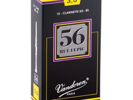 Vandoren Bb Clarinet 56 Rue Lepic Reeds Strength #3.5; Box of 10 Fashion