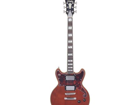 D’Angelico Deluxe Brighton Double Cutaway Solid Body Electric Guitar, Matte Walnut For Cheap