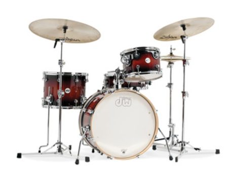 DW Design Frequent Flyer 4-Piece Shell Pack with Snare Drum, Tobacco Burst Supply