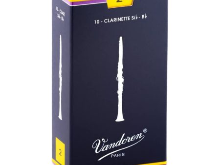 Vandoren Bb Clarinet Traditional Reeds Strength #2; Box of 10 Online