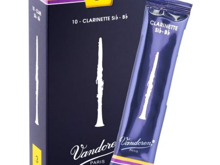 Vandoren Bb Clarinet Traditional Reeds Strength #3; Box of 10 Online Sale