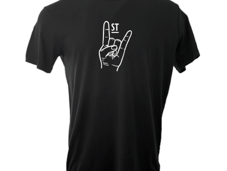 Musicians First Apparel Co. -  Rock On  Logo T-Shirt: Solid Black For Cheap