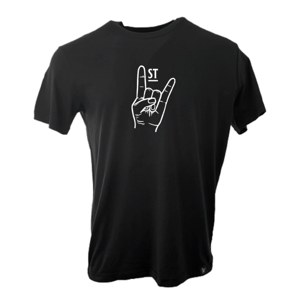 Musicians First Apparel Co. -  Rock On  Logo T-Shirt: Solid Black For Cheap