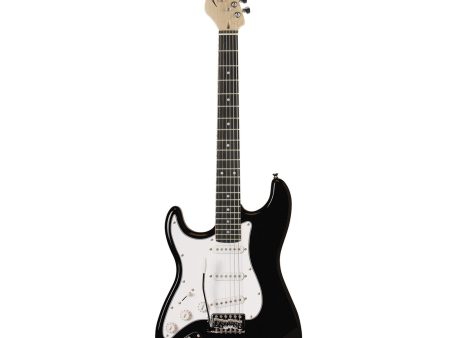 Austin Classic Double Cutaway Lefty Black Electric Guitar For Discount