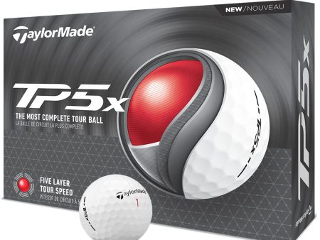 TaylorMade TP5x Golf Balls - White - 12 Pack Sale