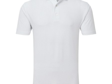 FootJoy Stretch Lisle Dot Print Polo Shirt - White Light Blue Online now