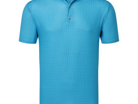 FootJoy Octagon Print Lisle Polo Shirt - Blue Sky Online Sale