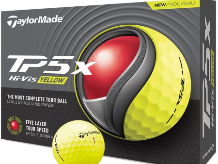 TaylorMade TP5x Yellow Golf Balls - Pack of 12 Online now