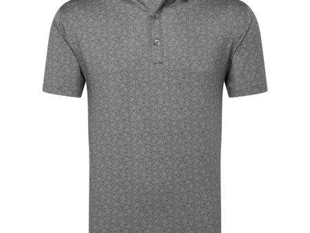 FootJoy Painted Floral Lisle Polo Shirt - Gravel Sale