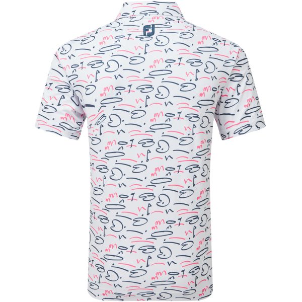 FootJoy Golf Course Doodle Print Polo Shirt - White Fashion