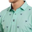 FootJoy Thistle Print Lisle Polo Shirt - Sea Glass Online