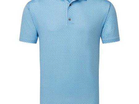 FootJoy Scallop Shell Foulard Polo Shirt - Blue Sky Online Hot Sale