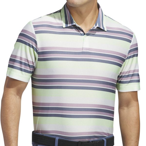 adidas Ult365 Heat.Rdy Stripe Polo Shirt - Green Spark Fashion