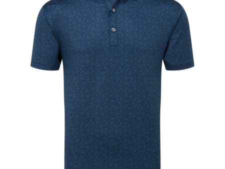 FootJoy Painted Floral Lisle Polo Shirt - Navy Online now