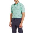 FootJoy Thistle Print Lisle Polo Shirt - Sea Glass Online