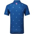 FootJoy Thistle Print Lisle Polo Shirt - Deep Blue Online now