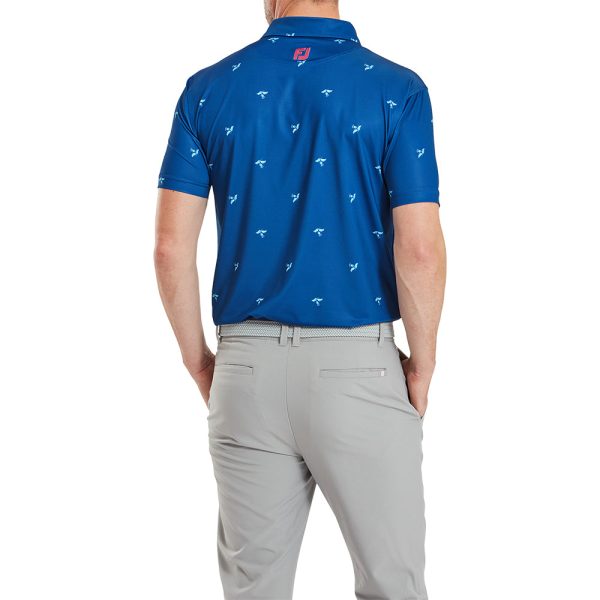 FootJoy Thistle Print Lisle Polo Shirt - Deep Blue Online now