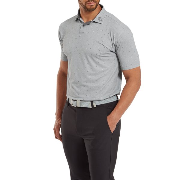 FootJoy Tweed Texture Pique Polo Shirt - Grey Cliff Fashion