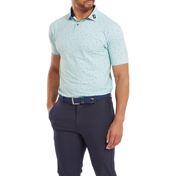 FootJoy Tweed Texture Pique Polo Shirt - Sea Glass Online now