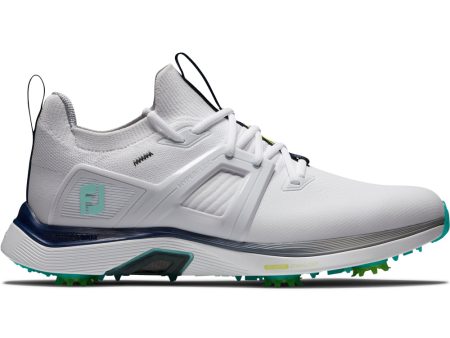 FootJoy Hyperflex Carbon Spiked Waterpoof Shoes - White Charcoal Teal Online Hot Sale