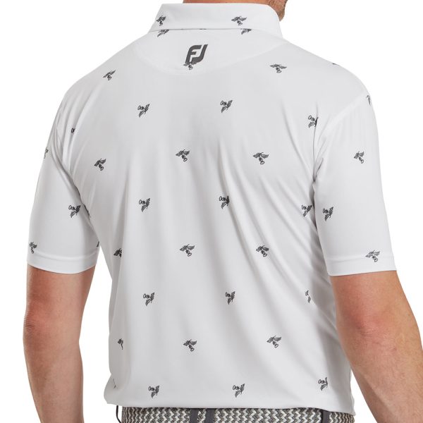 FootJoy Thistle Print Lisle Polo Shirt - White Online