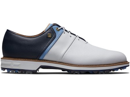 FootJoy Premiere Series Packard Spiked Waterproof Shoes - White Blue Navy Fashion