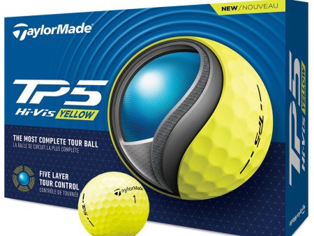 TaylorMade TP5 Golf Balls - Yellow - 12 Pack Discount