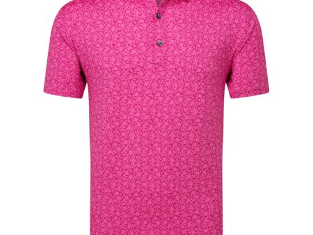 FootJoy Painted Floral Lisle Polo Shirt - Berry Sale